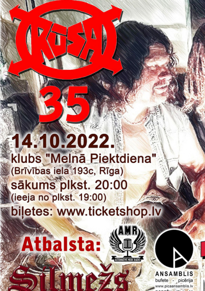 Grupas RŪSA 35 gadu jubilejas koncerts, 14 oktobris 2022, 20:00 ...